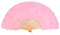 MultiValue Feather Folding Hand Fan 45cm, Vintage Chinese Fan, Soft Fluffy Feathers, Perfect for Stage Performances, Parties, Photo Shoots, Weddings, Events (Pink)