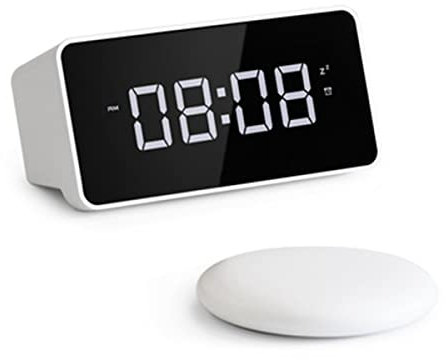 Herklotzn vibración altavoz mesa despertador cama coctelera sordo cargador USB pantalla LED regulable