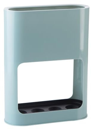 Ataoyus Porta ombrello in plastica, vassoio di recupero rimovibile, porta ombrello, design nero, bianco, porta ombrello, design esterno, 22 x 9 x 28 cm, organizer 4 ombrelli, cavalletto in corridoi,
