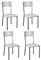 SHIITO | Pack de 4 Sillas de Cocina | Asientos de Polipiel Blanco | Modelo Sochi