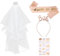 Aomig Bride to Be JGA Deko Schärpe Set 4pcs Team Bride Schärpe Set Junggesellinnenabschied Hochzeitsfotografie Geburtstagskrone Geburtstag Mädchen Schleier Tiara Bachelorette Party Rosegold Stirnband