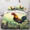 MEVASA Bettwäsche 135x200 Huhn Bettwäsche-Set 3 Teilig 3D-Druck Hahn Bettbezug 135x200 mit Reißverschluss Weiche Mikrofaser Kinderbettwäsche mit 2 Kissenbezug