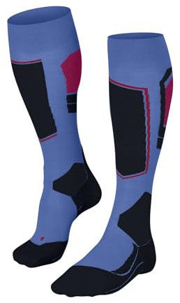 FALKE Damen Skisocken SK4 Advanced W Kh Wolle Funktionsmaterial warm dünn 1 Paar, Blau Morning Sky 6546-O, 39-40