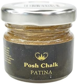 Posh Chalk PC0305 Patina - Pale Gold - Cera dorada a base de aceite, vintage, metálica, envejecida, para manualidades, muebles de reciclaje, textura gruesa y consistencia rígida, calidad artesanal