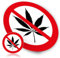 6 Stück Kiffen verboten Aufkleber - Cannabis Rauchverbot Sticker, Kiffen Verboten, ideal für Innen- & Außenbereich 9,5cm von Funke & Brand