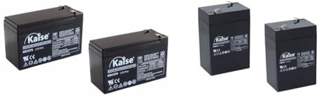 Kaise Technologies Batterie au Plomb AGM VRLA 12 V - 7 Ah/Modèle KB1270 Security/2 unités & Kaise Batterie au Plomb AGM VRLA 6 V - 4,5 Ah/Modèle KB645 F1 / 2 unités