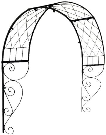 Gartenbogen aus Metall zur Wandmontage, Halbrunder Rosenbogen für Kletterpflanzen, Metallspalier für Terrassen, Fenster, Gärten, Veranden