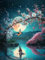 Gemartmall Diamond Painting Nachtszene-Diamant Painting Bilder Landschaft, Diamond Painting Erwachsene Landschaft für Erwachsene,Dekorationen,30 x 40 cm