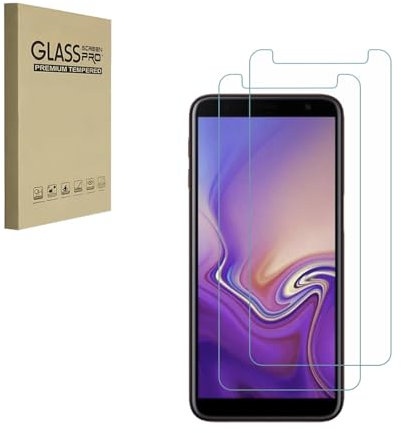 Protecteur d’écran pour Samsung Galaxy J6 Plus (2018) Film de protection en verre trempé HD 9H Dureté Étui Friendly Installation facile Anti rayures sans bulles (2 pièces)