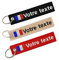 Lot de 2 porte - clés personnalisés, étiquette de texte personnalisée, porte - clés drapeau français brodé sur les deux côtés pour moto, voiture, planche à roulettes ATV
