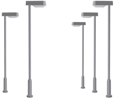 Evemodel 5 Stück Modell Lampe Spur N 1:160 Beleuchtung Bahnsteiglicht Straße Landschaftsbau (kalt weiß)
