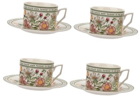 TOPPERFUN 4 Set insieme della tazza di caffè isolato verde tazza da latte in ceramica tazze di succo tazze in ceramica bicchiere d'acqua Bere tazza tazze da latte porcellana