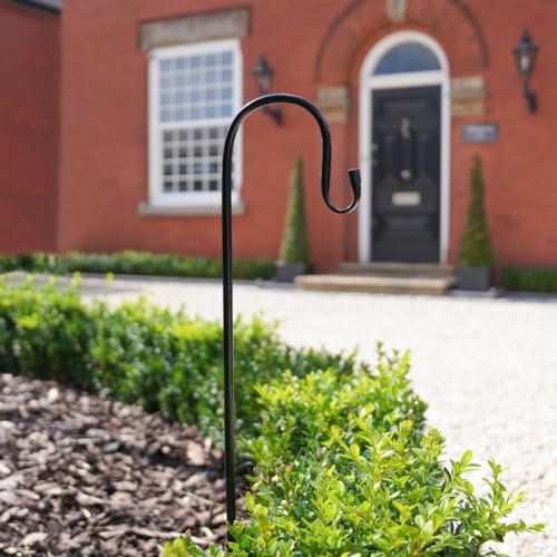 Festive Lights - 10 Pack 51cm or 71cm Shepherd's Crook Hook Pole for Hanging Garden Lights, Lanterns, Fairy String Illumination - Durable Metal Stake, Outdoor Border Pathway Display, Easy Assembly