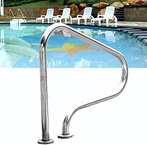 CCKUYT Pool-Handlauf, 80 x 80 cm, zum Schwimmen, einfache Montage, rostfrei, Perfekter Griff für eingebaute Pools