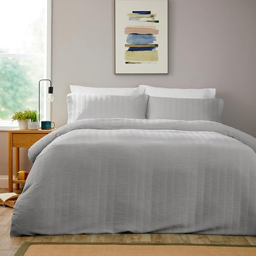 Olivia Rocco Belgravia Duvet Cover Set with Pillowcases Soft Easy Care Modern Bedding Quilt Bed Linen sets, Grey Double