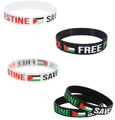 Fonyiunce Lot de 5 Bracelets en Silicone Palestine, Nouveau Bracelet Drapeau Palestinien Bracelet, Bracelet en Silicone pour Homme et Femme, Bracelet Palestinien Gratuit