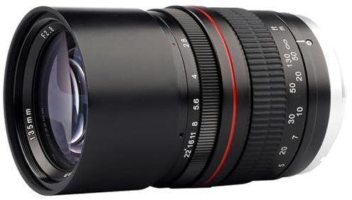 Objectif téléobjectif Manuel 135 mm f/2.8 Plein Format Compatible avec Les appareils Photo Canon EOS 80D, 77D, 70D, 1300D, 6D, 6DII, 7DII et 77D (Monture EF).