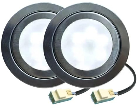 Lampe De Hotte De Cuisinière LED 2 Pièces 68 Mm 1,5 W Avec Connecteur YL 12 V AC DC 2 1/8 Pouces Ampoule D'éclairage For Ventilateur De Fumée De Cuisine, Éclairage Uniforme(White 6000K)