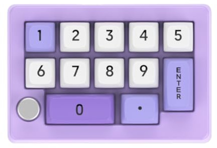 12Keys USB Wired Mechanical Gaming Keyboard With Programming KeyPad Knobs RGB LED Backlit KeyPad Macro Support One-Handed Compatible With Computer(purple)