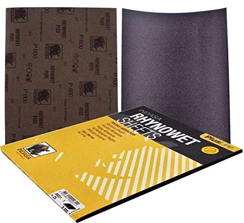 Indasa Rhynowet Wet Plusline Sanding Sheets 230x280mm P600 C00031 Great Metal and Woodworking applications Anti-slip Waterproof paper, Used for sanding and finishing of paints, primers and lacquers