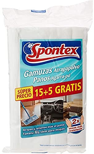 Spontex Gamuzas Atrapapolvo 20 Unidades, Negro, Pack de 1, 20, 20 unidad, 1