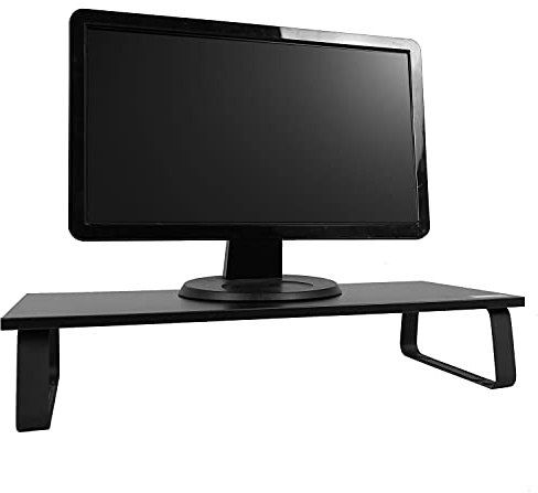 TekBox Monitor Riser Computer Screen Desk Stand (Single Riser) | Made from particle board with steel brackets