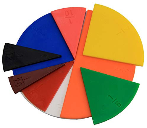 Wissner aktiv lernen 120125.IMP - RE Plastic Bruchrechenteile, Hilfsmittel zum Erlernen von Bruchteilen, Nennern und Zählern 22 Teile, aus recyceltem Kunststoff hergestellt