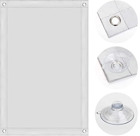 OBdeco Thermo Rollo 100% Verdunkelung Sonnenschutz Verdunkelungsrollo für Velux-Dachfenster Hitzeschutz ohne Bohren mit Saugnäpfen Weiß 57x100cm für Y45/045