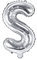 PartyDeco Folienballon Mylar Form Buchstabe R Silber 35 cm Geburtstag Erwachsene Kinder
