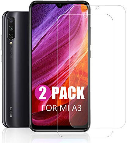 SCL Xiaomi Mi A3 Protector de Pantalla Xiaomi A3 Cristal Templado para Xiaomi Mi A3, Cristal Templado Xiaomi A3 Protector de Pantalla (Paquete de 2)