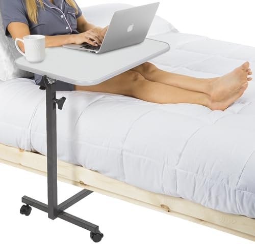 Vive Compact Overbed Table - Over Hospital Bed Tray - Rolling for Home Use or Medical (Compact)