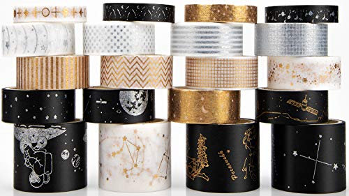 COCHIE Washi Tape Set,Washi Masking Tapes Dekoratives Klebeband Kollektion für Kunst und Heimwerker, Verschönern Bullet Journals, Scrapbooking, Planer,Journal,Geschenke Dekoration
