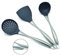 Küchenutensilien-Set aus Silikon, Edelstahl, mit flexiblem Silikonkopf, inklusive Wok-Pfannenwender, Löffel, Schlitzlöffel (grau)