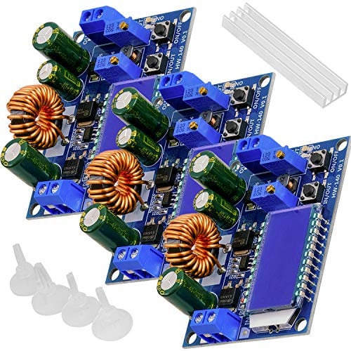 AZDelivery 3 x HW-140 DCDC Buck Boost Convertidor Voltaje Step Up/Down, Medidor Voltios y Amperios Pantalla LCD,Transformador Voltaje 3A 5.5V-30V a 0.5V-30V compatible con Arduino con E-Book incluido!