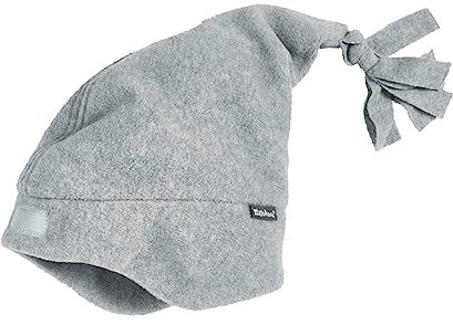 Playshoes Unisex Kinder Fleece-Mütze Wintermütze, Zipfelmütze grau/melange, 55cm