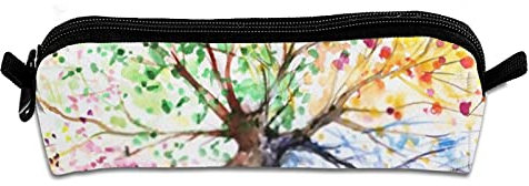 Rainbow Season Tree Zipper Pencil Pouch, Zipper File Bag Pen Case, for Office Supplies, Pencil Cases Bulk Kids, Travel Accessories Stationery