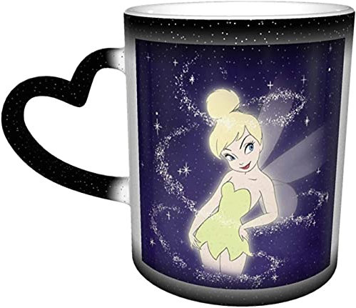 Tinkerbell- Color Changing Mug in The Sky - Fashion Magic Color Changing Coffee Cup - Large Capacity Heat Changing Sensitive Mug - Add Coffee or Tea Pattern Appear - Best Christmas or Birthday Gifts
