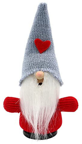 Räuchermann - Wichtel - mit Strickmütze und rotem Pullover, L/B/H 10 x 6,5 x 18 cm.
