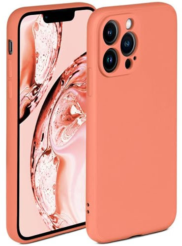 ONEFLOW Soft Case für iPhone 13 Pro Hülle aus Silikon mit Kameraschutz, Silikonhülle mit erhöhtem Schutz fürs Display, Backcover Schutzhülle, weiche Handyhülle, Koralle