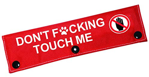 BLUPARK Don't Touch Me Dog Leash Sleeve - Red - Polyester - Rectangular - 1 Count - Dog Leash Accessory