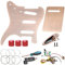 Unxuey SSS Guitar Pickguard and Back Plate Set with Guitar Wiring Harness, Potentiometer Knob, Strings, Screwdrivers, Guitar Jack Socket and Screws for Fender Stratocaster Guitar Parts