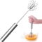 Batidor semiautomático, batidor manual de acero inoxidable, batidor de huevos giratorio para hornear, batir, batir y batir leche, 13.4 pulgadas