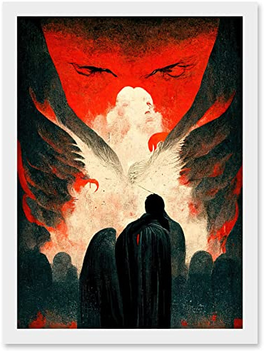 Doppelganger33 LTD Gates Of Hell Devil Satan Lucifer Evil Artwork Framed Wall Art Print A4