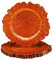 MAONAME 33 cm orange Ladegerät-Teller, runde Riff-Ladegeräte für Speiseteller, Kunststoff-Teller-Ladegeräte für Tischdekoration, Hochzeitsdekoration, 8 Stück