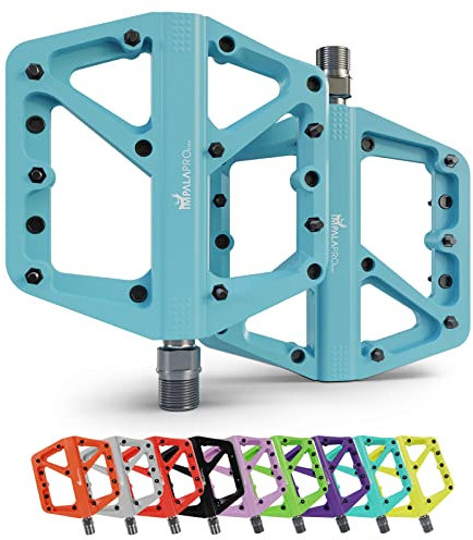 IMPALAPRO Bike Pedalen Aus Nylon - Rutschfest Breites Plattform - Fahrradpedal 9/16 Zoll Bearing Wasserdicht Anti-Staub - Für Mountainbike, MTB, Gravel Bike (Blau)