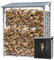 QUICK STAR Aluminium Kaminholzregal Anthrazit 143 x 70 x 185 cm mit Wetterschutz Garten Kaminholzunterstand 1,8 m³ / 2,5SRM Kaminholzlager Stapelhilfe Aussen