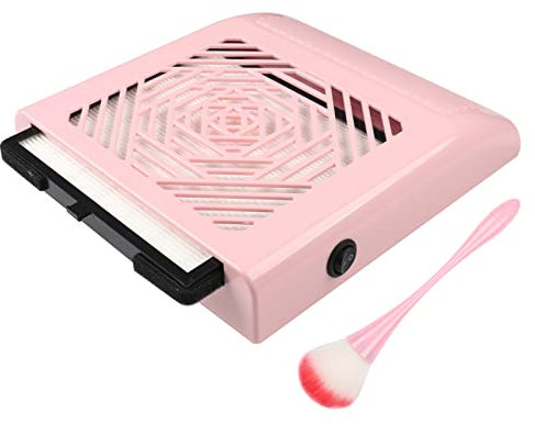 Aspirador de uñas de manicura profesional, Aspirador de manicura y colector de polvo de uñas, Aspirador de mesa Aspiradora de velocidad ajustable para el salón o el hogar (Rosa)…