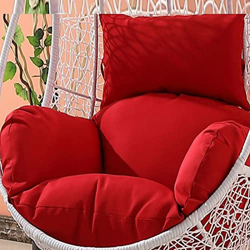JORAsa Egg Chair Kissen Ersatz Wasserdicht, Nur Hängemattenkissen, Outdoor Schaukelstuhl Sitzkissen Schaukel Hängekorb Sitzpolster mit Verstellbarem Kissen und Armlehne Rot