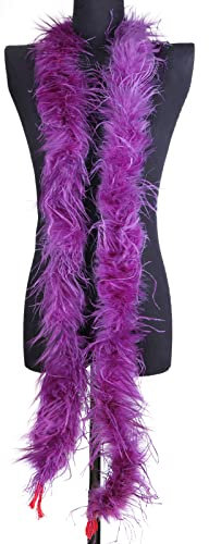 DIY Feder Boa,Asudaro Flauschige Federboa Flauschige Marabu Feder Boa DIY Frauen Verkleidung Dekor Truthahnfedern Boa zum Basteln Zubehör Für Bastelarbeiten Kostüme Halloween Hochzeiten,2m Lila Nr. 44