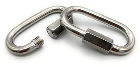Befestigungstechnik F.R. | Ketten Schnellverschluss Ø 4 mm WLL: 90kg [5 Stück] | Kettenglied Ketten Verbinder [Größe & Menge WÄHLBAR] Notglied Schraubverbinder (5 Stück, Ø4)
